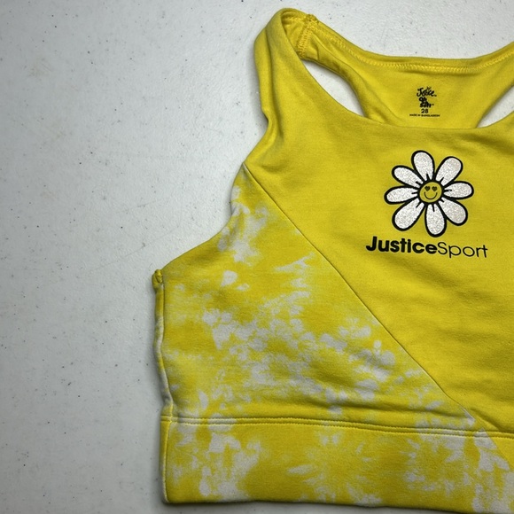 Justice Girls Yellow Foral Sports bra size 28 - Picture 3 of 9